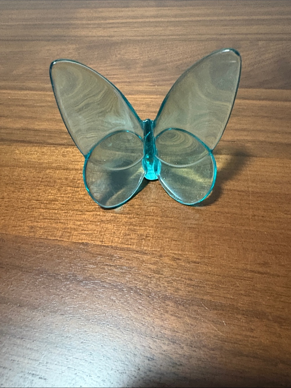 Baccarat Teal Glass Butterfly Sculpture